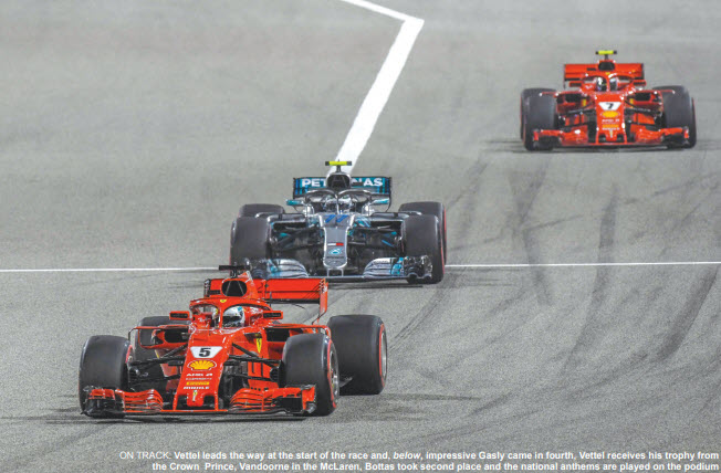 Gulf Weekly Jubilant Vettel edges home